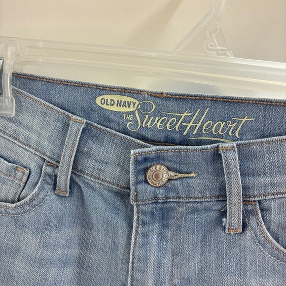 Old Navy Womens 0 Denim Shorts Sweetheart Light Wash Frayed Hem Jean - Picture 3 of 6